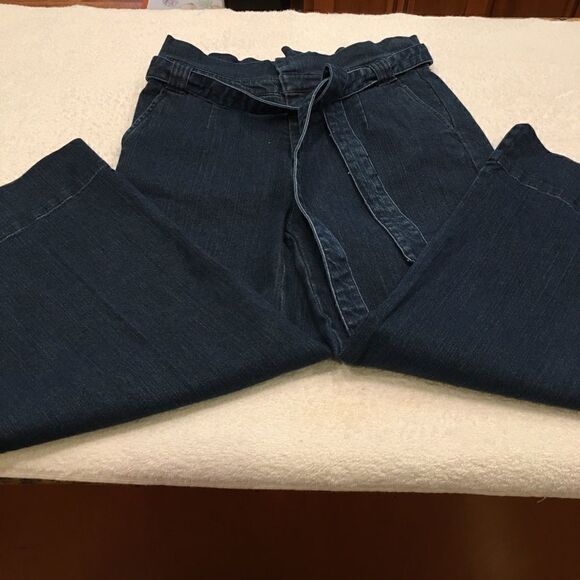 Du Jour blue jeans Capri size 4 tie waist flare - Picture 6 of 6